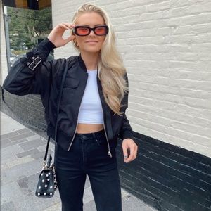 Dark green bomber jacket